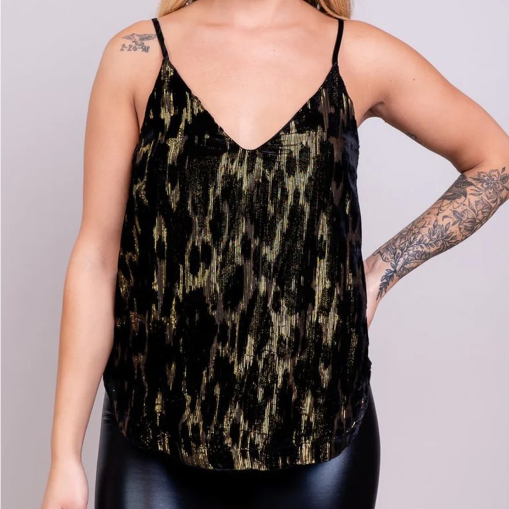 gold and black top